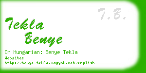 tekla benye business card